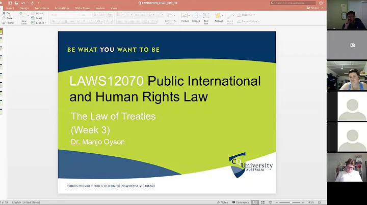 LAWS12070 Week 3 Tutorial: The Law of Treaties