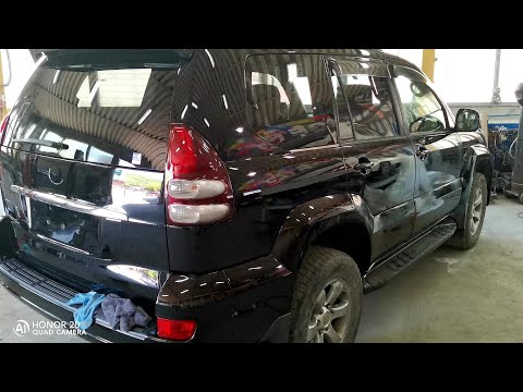 Toyota Land Cruiser Prado 120. Замена крыла заднего правого и  верхней правой стойки.