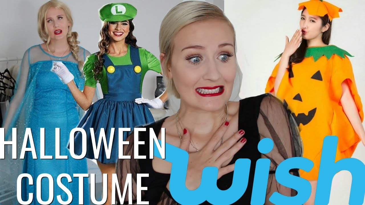 TRYING CHEAP HALLOWEEN COSTUMES FROM WISH - YouTube