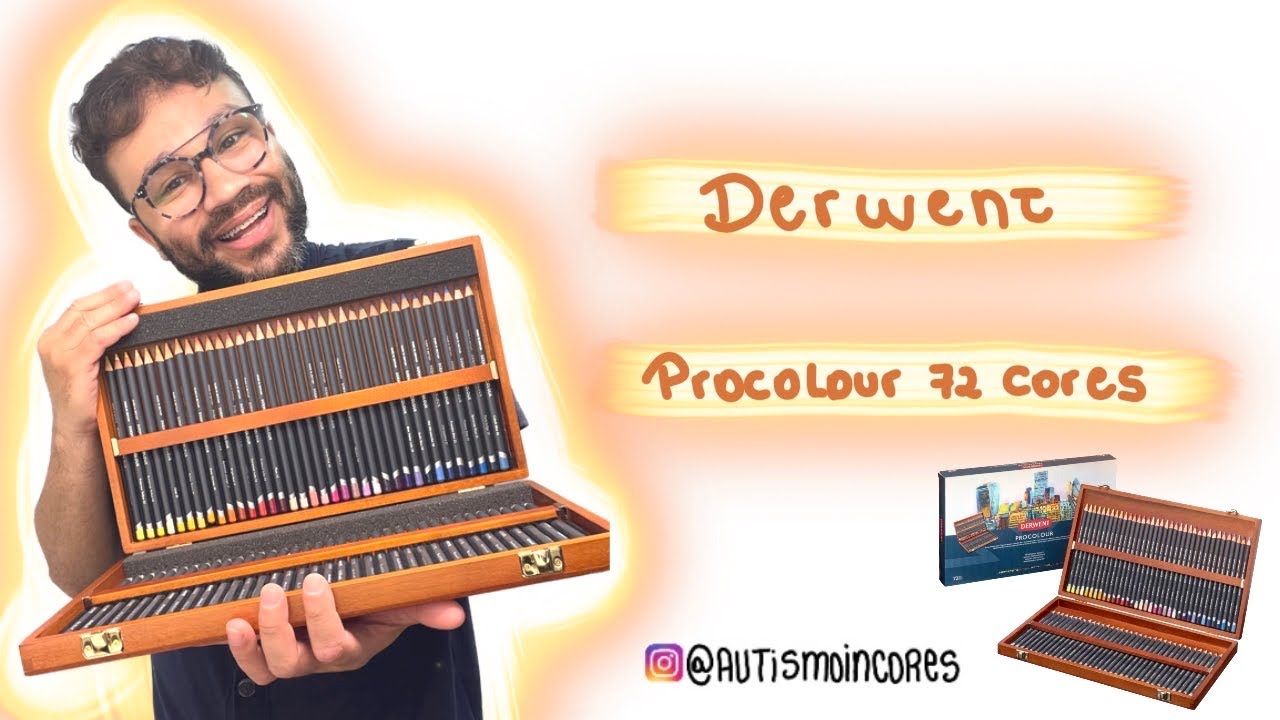 LÁPIS DE COR DERWENT PROCOLOUR 72 CORES - CAIXA DE MADEIRA - DERWENT PROCOLOUR COLOR PENCIL 72 COLOR