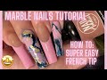 EASY FRENCH TIP NAILS TUTORIAL | MARBLE NAILS TUTORIAL | NAIL ADDICT LA GEL POLISH| NAIL SUPPLY HAUL