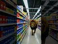 Lion in the supermarket #funny #animals #trending #viral #crazy #dog