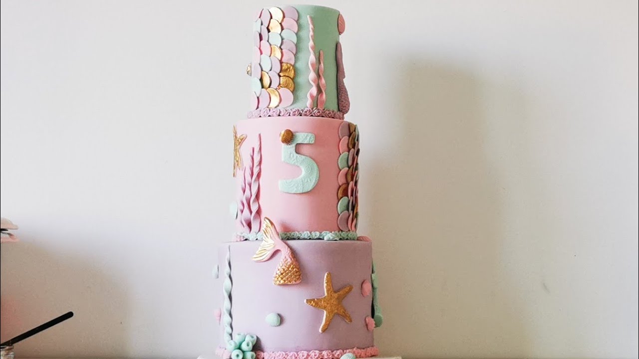 كورس مجاني🔴 كيك ديزاين بياس مونطي حورية البحر مع العديد من النصائح للمبتدئات