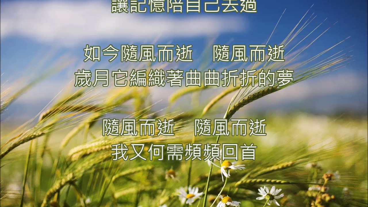 台視連續劇 隨風而逝 主題曲 曾慶瑜 Youtube