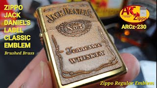 Zippo Fake Jack Daniels Label Clic Emblem Brushed Br Lighter Arcz-230