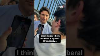 'Wow': Trudeau challenges young PPC supporter after antiabortion statements