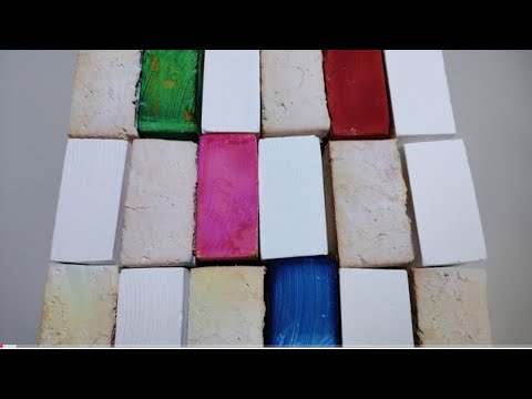 Dyed Multi Vibrant Coloured Block Gym Chalk Compilation @YuShen-asmr ...