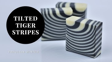 Tilted Tiger Stripes Swirl Soap (Zebra Style) - Cold Process Soap Making - Fraeulein Winter