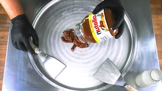 nutella Ice Cream Rolls - how to make nutella to Chocolate Ice Cream - mukbang recipe | Food ASMR 먹방