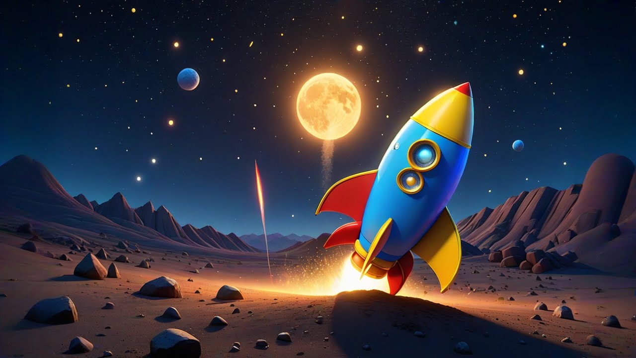 Seven Tiny Rockets Zoom to the Moon | Counting Song for Kids | Fun Space Rhymes and Learning Songs