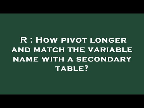 R : How pivot longer and match the variable name with a secondary table?