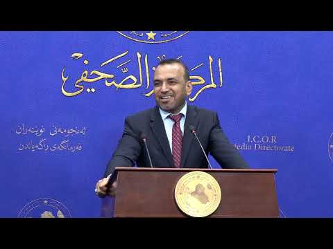 رئيس تجمع السند الوطني النائب احمد الاسدي في المؤتمر الصحفي من مجلس النواب