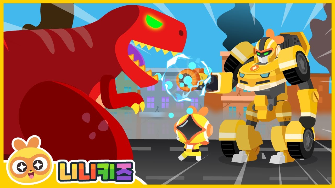 도시를 점령한 티라노 물리치기! | 레인저 로봇 변신 | 세차 놀이 | 자동차 정비 | 니니키즈 NINIkids