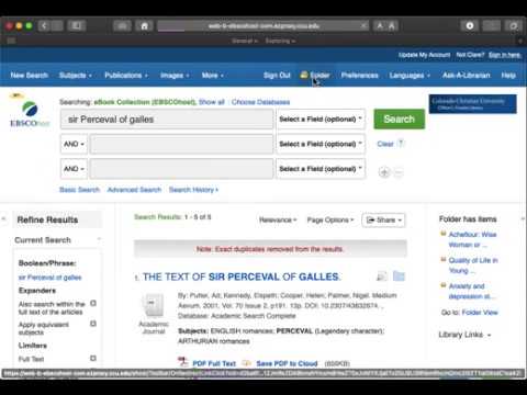 EBSCOHost Account Access (steps)