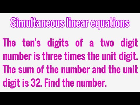 || linear equations || the ten's digits of a two digit number is three
