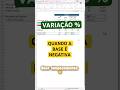 Variação % com base é negativa?#excel #financas #contabilidade #controladoria #excelformulas