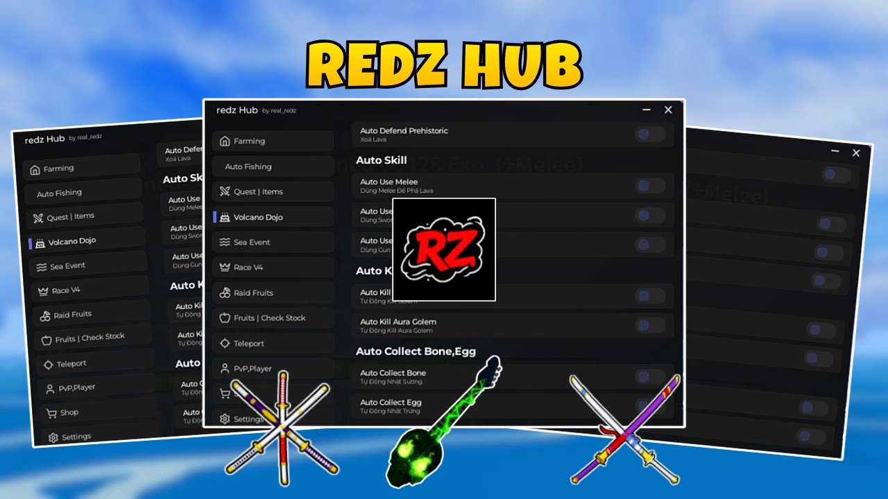 Newest Redz Hub Update! Blox Fruits Script *NO KEY* - Auto Level