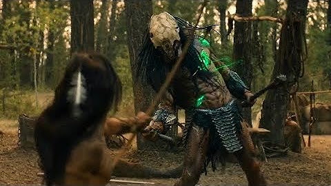 Predator vs Naru and Taabe Full Fight HD  - Prey(2022) HD