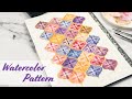 Paint a Watercolor Pattern with me | Decorative Ogee Shapes with Gold Accents