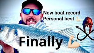 Deep sea fishing /SMASHING my personal best bass/small boat fishing #fishing #fish #boatlife