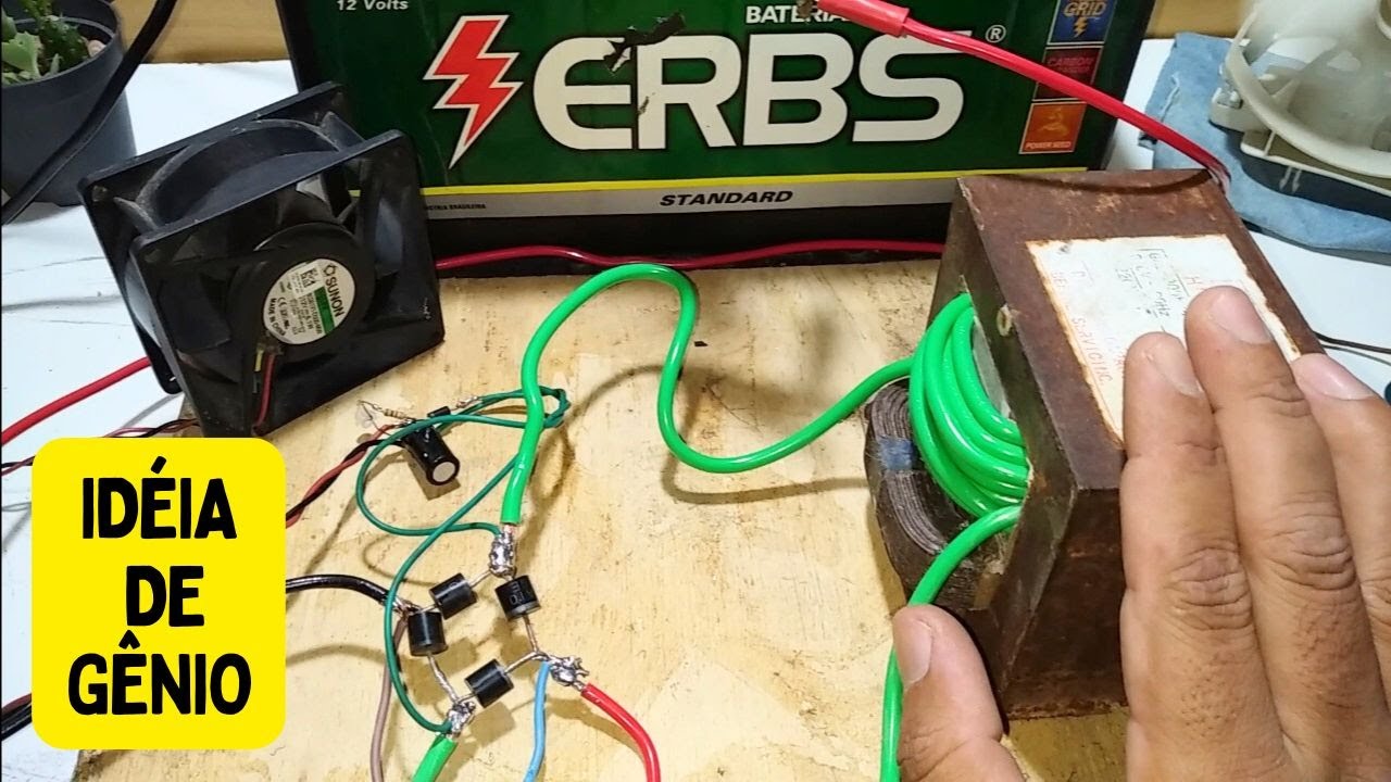 Como Fazer CARREGADOR de BATERIA com TRAFO DE MICROONDAS Do INÍCIO ao FIM GANHAR DINHEIRO FÁCIL