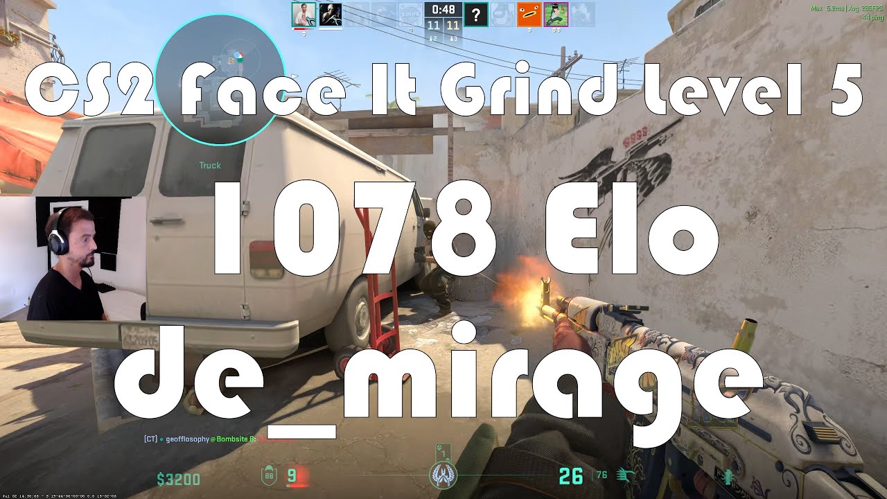 CS2 Face-It Grind - Face-It Level 5 - 1078 Elo - de_mirage - YouTube