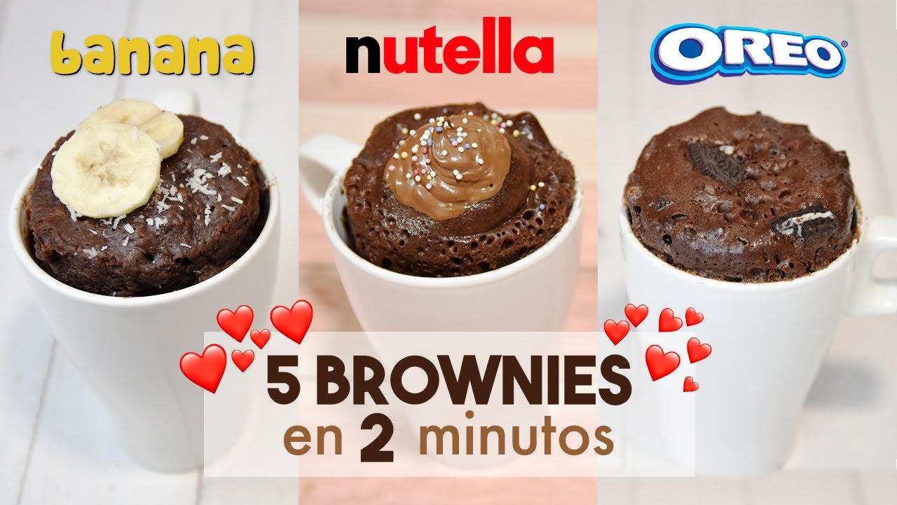 5 BROWNIES en MICROONDAS 🍫⭐ | en 2 minutos