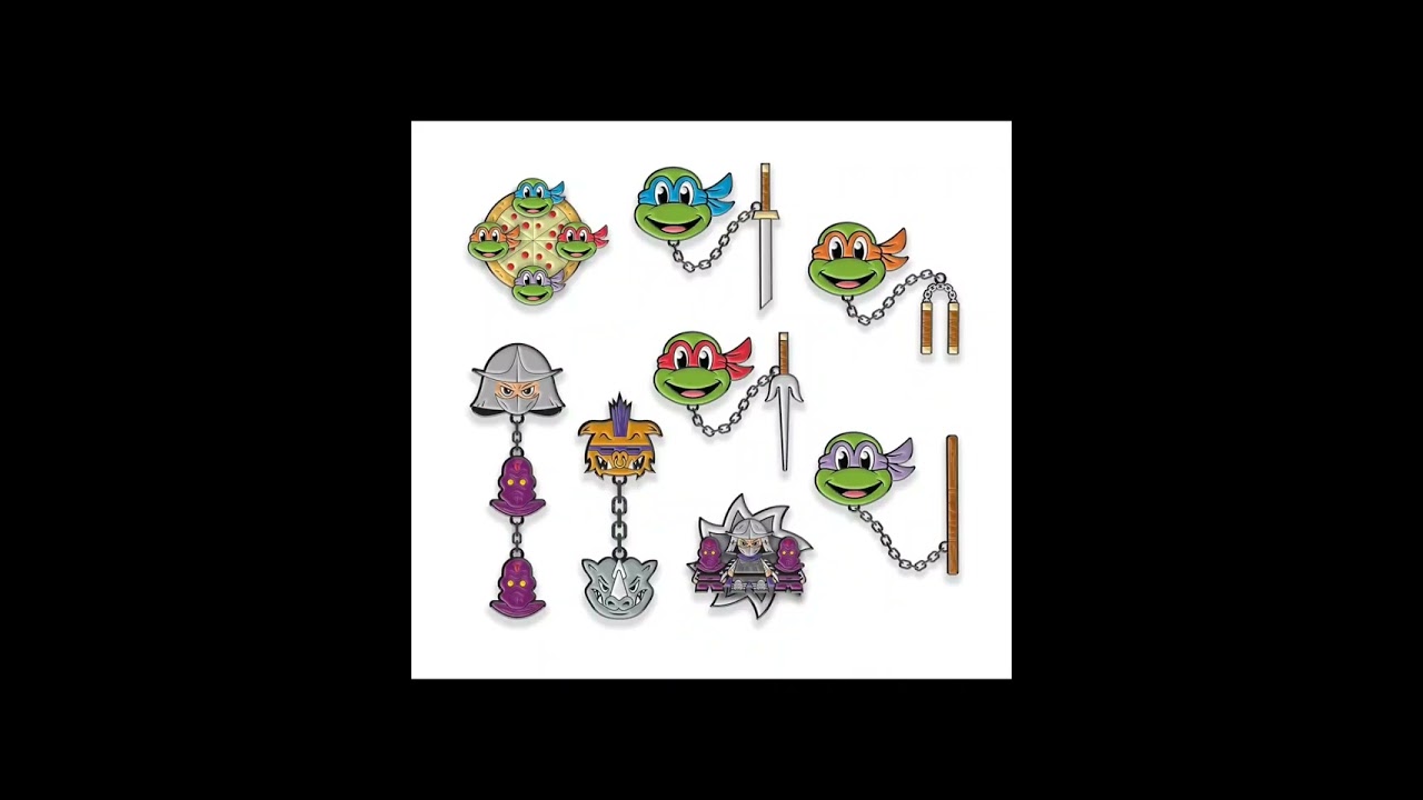 Teenage Mutant Ninja Turtles 2-Inch Interactive Enamel Pins Display Tray