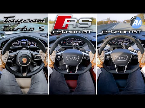 Taycan Turbo S vs. RS e-tron GT vs. GT | 0-100 &amp; 100-200 km/h acceleration🏁 | by Automann in 4K