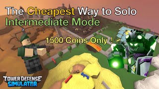 [1500 Coins] The Cheapest Way to Solo Intermediate Mode | Tower Defense Simulator