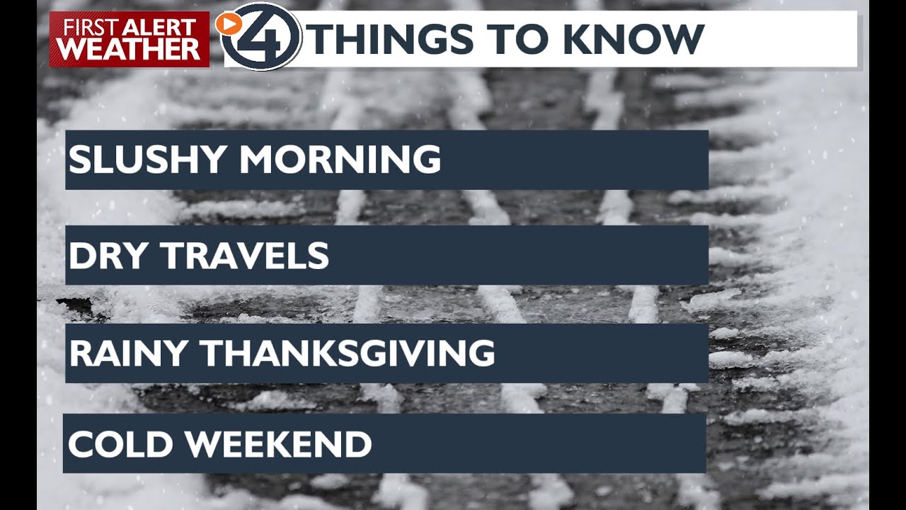 Melting slush, rain coming tonight