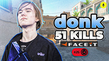 CS2 POV | donk FACEIT Ranked (Dust2) Solo Q - Voice Comms 51-28