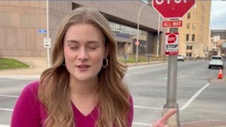 Downtown Louisville trading stop lights for stop signs