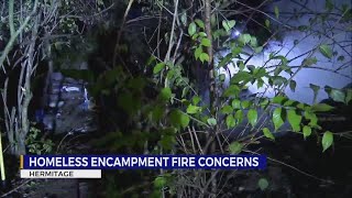 'We knew this was going to happen': 2 fires in 1 day at Hermitage homeless encampment