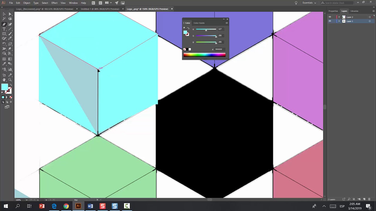 OUR LOGO How to make vectors and to change colors on Illustrator YouTube