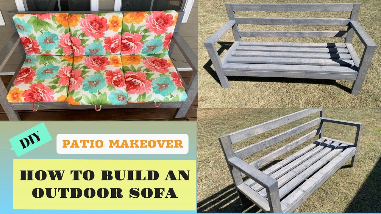 DIY OUTDOOR SOFA / HOW TO BUILD A 2x4 OUTDOOR SOFA TUTORIAL / COUCH