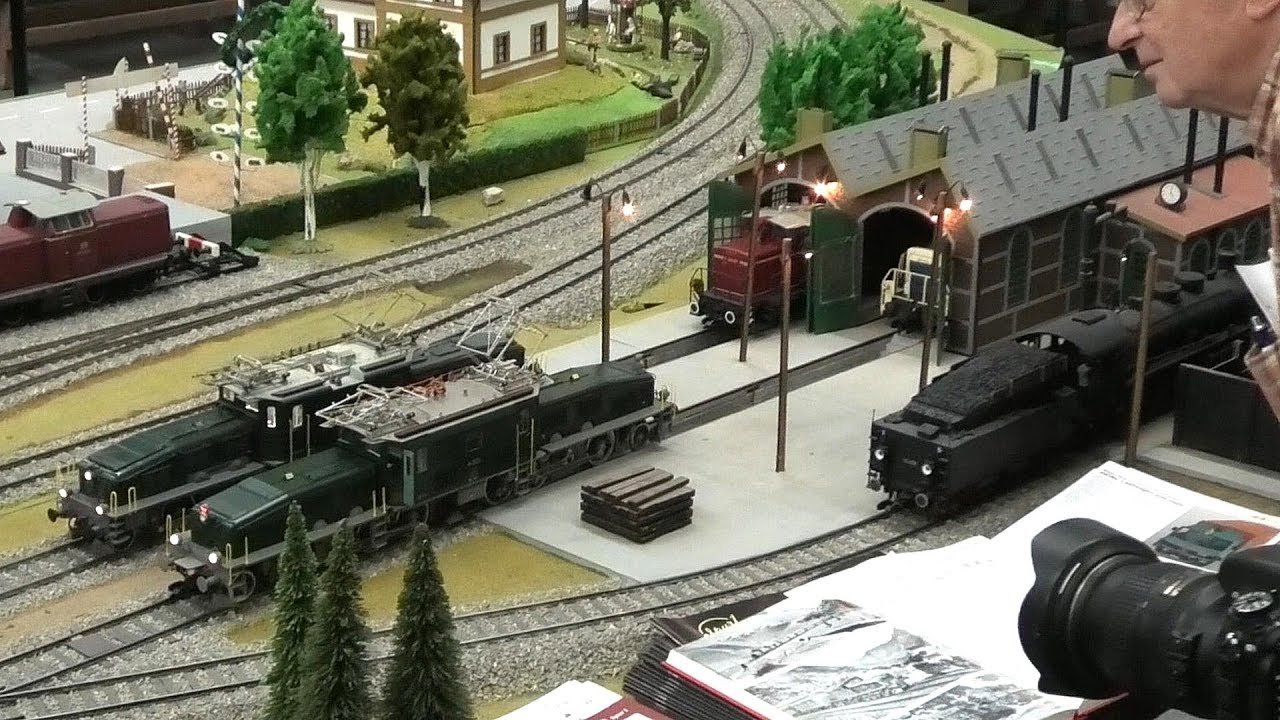 Spur 1-Modellbahn-Fahrtreffen 1.3.2019 mit EG 1, Krokodil Ce 6/8 III, Rheingold, E73, E 50 ...