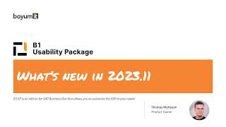 What's new in B1UP 2023.11