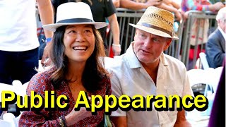 Woody Harrelson and Wife Laura Louie Make Rare Public Appearance Together at James L. Brooks'