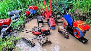 Traktor sawah, diesel air mini menuju lahan persawahan langsung membajak,Traktor pada terguling