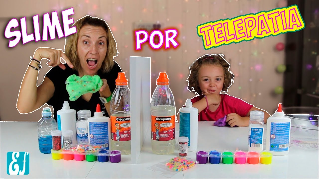 #SLIME SLIME POR TELEPATÍA !! TWIN TELEPATHY SLIME CHALLENGE!! Esther Vs Erika Enredos en Familia