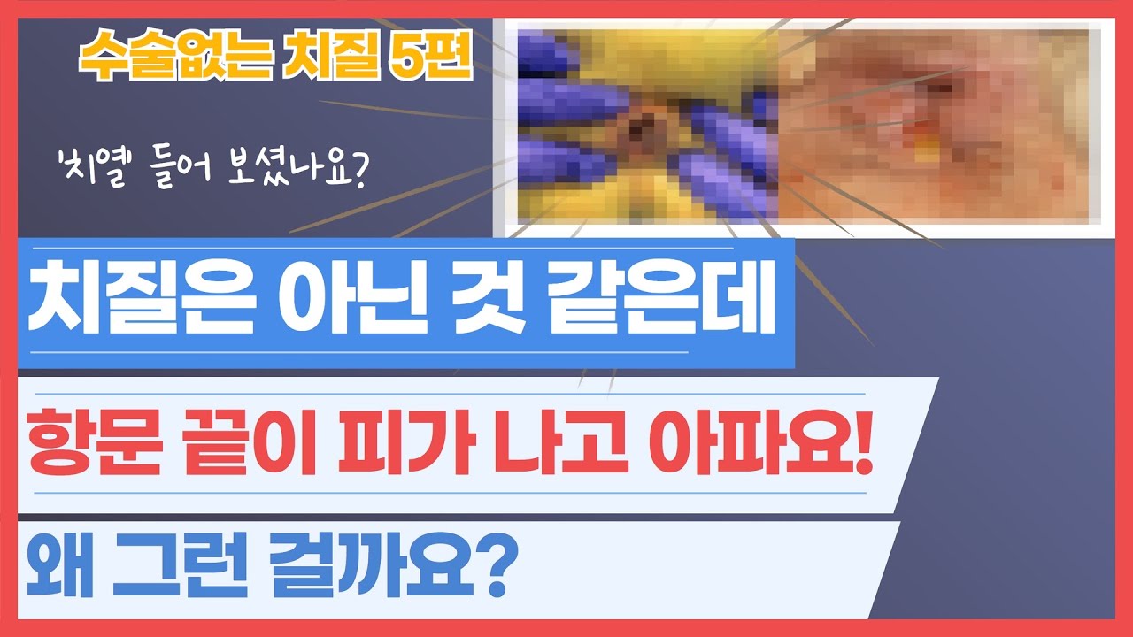 치질은 아닌 것 같은데 항문 끝이 피가나고 아파요! 왜 그런가요?[치열]