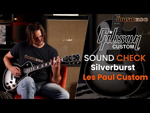 Sound Check Demo Video: Gibson Custom Shop Les Paul Custom Made 2 Measure Silverburst w EMG Pickups