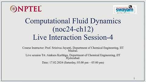 NPTEL-Computational Fluid Dynamics (Jan - 2024) Problem solving session Week-4