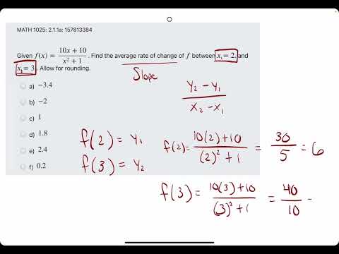 How do you find the average rate of change given a function f(x)??