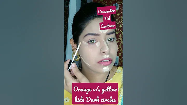 Yellow v/s orange colour corrector |how to hide dark circles #darkcircles #orangecorrector #shorts