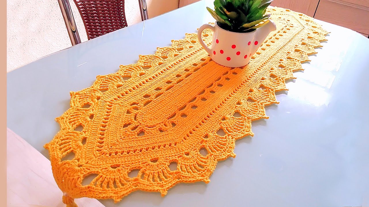 Trilho centro de mesa JADE em crochê, passo a passo simple e fácil de fazer