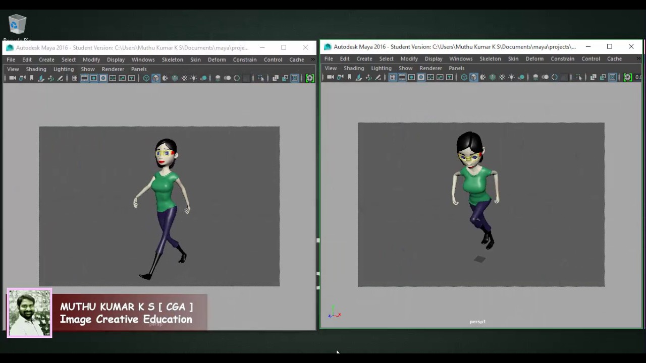 run and walk cycle demo - YouTube