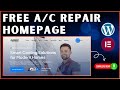 Free HVAC / AC Repair Website Homepage Design | Elementor + Download | #wordpresswebdesign