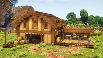Medieval barn Minecraft (tutorial)